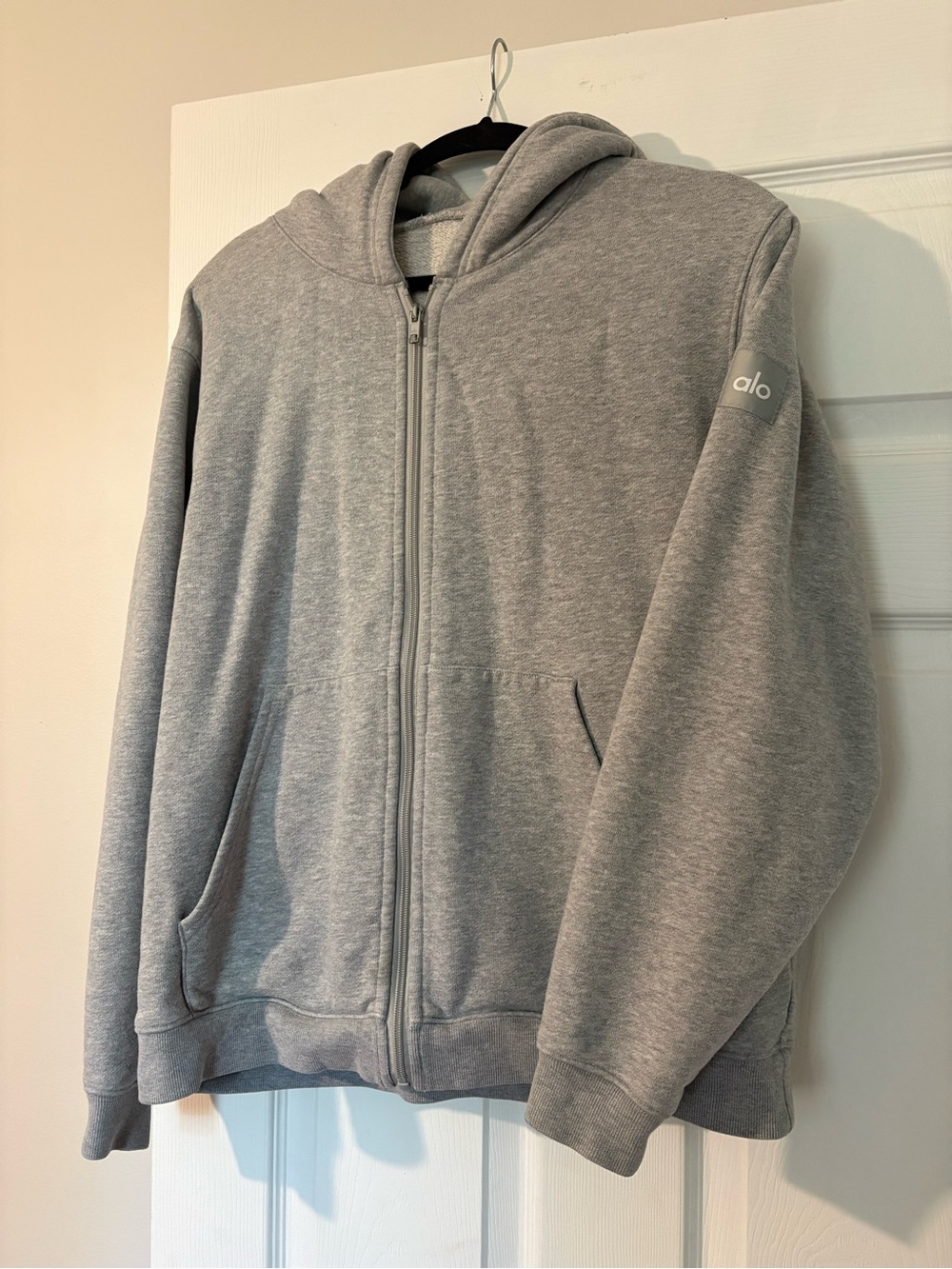 Grey zip up alo yoga hoodie